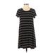 Z Supply Casual Dress - Shift Scoop Neck Short sleeves: Black Print Dresses - Women's Size X-Small