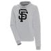 Women's Antigua Gray/White San Francisco Giants Axe Bunker Tri-Blend Pullover Hoodie