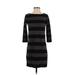 Ann Taylor LOFT Casual Dress - Sweater Dress: Gray Stripes Dresses - Women's Size 2X-Small Petite