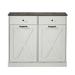 Charlotte Fabrics 20 Gallon Cabinet Trash Can Wood in Gray/White | 35.63 H x 39.37 W x 13.11 D in | Wayfair SFFF278-WHite