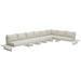 Meridian Furniture USA 184.5" Wide Outdoor Rectangle Patio Sectional w/ Cushions Metal in Gray/White | 33 H x 184.5 W x 33 D in | Wayfair