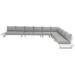 Meridian Furniture USA Maldives 184.5 Outdoor Patio Sectional w/ Cushions Metal in Gray/White | 33 H x 184.5 W x 60.5 D in | Wayfair 337Grey-Sec4A