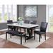 Red Barrel Studio® Lucius White/Black Faux Marble Modern Wood & Veneers Dining Room Set Wood in Black/Brown | 30.3 H x 42 W x 72 D in | Wayfair