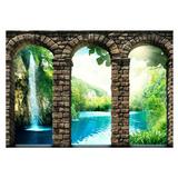 Loon Peak® Fisnike Mysterious Waterfall Wall Mural Vinyl | 115 W in | Wayfair 05392AAE2B074085BDD1F83D201A18FB