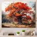 Red Barrel Studio® Keneilwe Fall Foliage Tree in the Woods I - Print Metal in Black/Orange | 16 H x 32 W x 1 D in | Wayfair