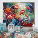 Red Barrel Studio® Ryuki Red Vibrant Garden Symphony IV On Canvas Print Metal in Blue/Orange/Red | 16 H x 32 W x 1 D in | Wayfair