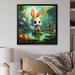 Harper Orchard Sabeen Cute Bunny Framed On Canvas Print Canvas in White | 36 H x 36 W x 1.5 D in | Wayfair DB5A3E1357564620944D35DC83A8D668