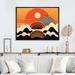 Millwood Pines Orange Sun Sitting Mountain Top V On Canvas Print Metal in Black/Orange | 30 H x 40 W x 1.5 D in | Wayfair