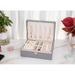 Latitude Run® 2-Layer Jewelry Box Wood/Velvet in Brown/Gray | 3.37 H x 9.1 W x 6.75 D in | Wayfair 7F23977F846B4F05805EA2FB2FCCAF65