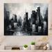 Latitude Run® Grey & Black City in Simplicity II - Minimalims City Metal Wall Decor Metal in Black/White | 16 H x 32 W x 1 D in | Wayfair