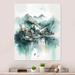 Ivy Bronx Faded Village in the Mountain I - Landscape Mountains River Metal Wall Decor Metal in Green/White | 32 H x 24 W x 1 D in | Wayfair