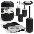 Ebern Designs Brassell Bathroom Accessory Set Plastic in Black | 0.05 D in | Wayfair C41ACB76DDA94DE1AA18A86001F97E82