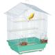 Relaxdays - Bird Cage, Birdcage for Small Birds, Perches & Feeders, Metal, 49 x 39.5 x 32 cm, Green