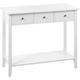 Modern Console Table 3 Drawers Shelf Wooden Legs White Galva - White