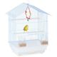 Relaxdays - Bird Cage, Birdcage, Perches, Swing, Feeders, h x w x d 49.5 x 39.5 x 32.5 cm, White