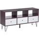 Beliani - tv Stand Media Unit 3 Drawers Living Room Furniture Dark Wood White Foston - White