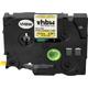 vhbw Label Tape compatible with Brother P-Touch E300VP, E500, E300 Label Printer 8.8mm Black on Yellow, Heat Shrink Tape