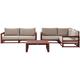 4 Seater Garden Outdoor Sofa Set Cushions Acacia Wood Mahogany Brown Timor ii - Dark Wood