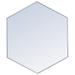 38-in W x 32-in H Metal Frame Hexagon Wall Mirror in Silver