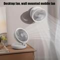 Portable USB Fan, Wall Fan, Camping Fan With 5 Colors LED Light, Rechargeable Fan Quiet Desk Personal Fan, Adjustable Head Wall Mount Table