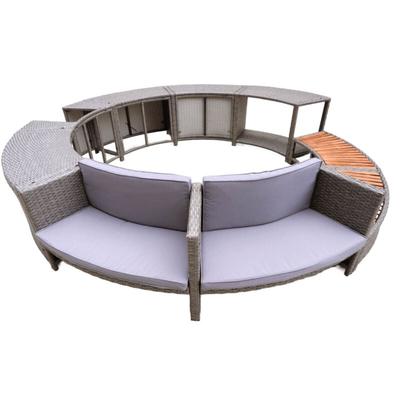 K2O - Abkleidung Whirlpool Full Surround 180 Ø279x40x56 cm Set Kreisförmig mit 9 Sektoren, Treppen, Image