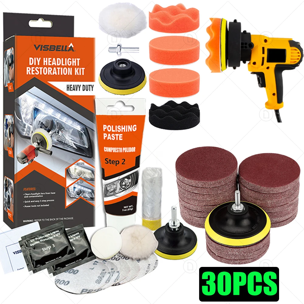 Scheinwerfer Restaurierung Kit Auto Scheinwerfer Polierer Restaurator Polieren Chemische Polieren Paste Kit Auto Scheinwerfer Wachs Schleifen Image