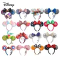 2024 Minnie Mickey Maus Ohr Bogen Stirnband Disney Pailletten Ohren Kostüm Stirnband Cosplay Plüsch