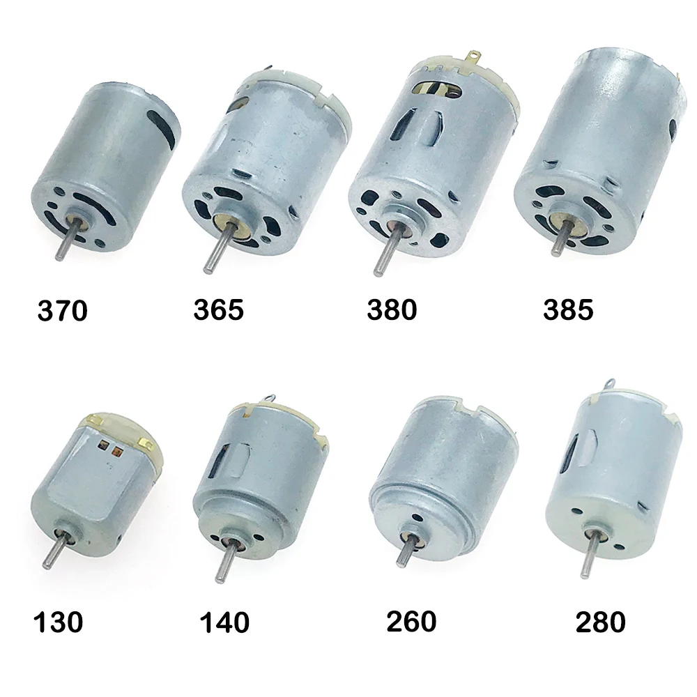 1PCS Micro DC Motor 3V 6V 12V 130 260 280 370 380 385 High Speed Carbon Pinsel elektrische Motor für Haartrockner DIY Spielzeug Fan Motor Image