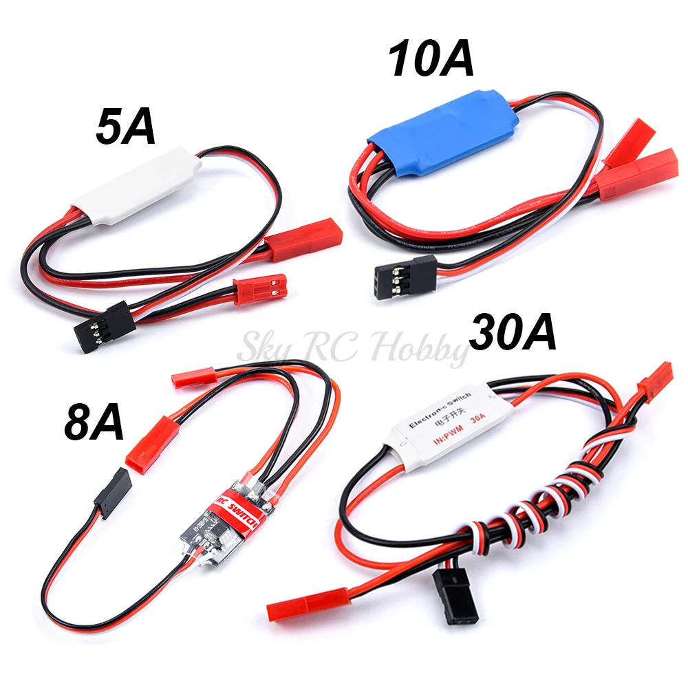 5A 8A 10A 30A 1-6s Elektronischer Schalter PWM 3,7-27V Eingang für RC FPV Modelle Flugzeug Led Licht Controller Motor Schalter Interruptor Image