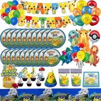Pokemon Geburtstags feier Dekorationen liefert Pikachu Luftballons Dekoration alles Gute zum