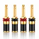 HIFI 4Pcs Gold Überzogene Kupfer Lautsprecher Binding Post Weibliche Banana Jack Stecker HIFI Audio