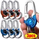1/3pcs Car Keychain Stainless Steel Buckle Outdoor Carabiner Climbing Tools Double Ring Auto Key
