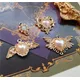 5pcs/lot diamond-studded pearl love alloy pendant earrings ear hooks earrings necklace DIY jewelry