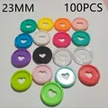 100PCSMushroom Hole Binding Buckle 23mm Color Love Plastic Disc Ring Binder Ring For Loose Leaf