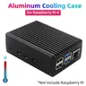 Aluminum Alloy Case for Raspberry Pi 4 Black Box Metal Shell Passive Cooling Enlosure Case for