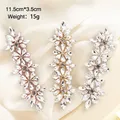 FZD 1 PC Silver Crystal Rhinestone Applique Gold Sew on For Wedding Dress Belt Pearl Patch Iron on