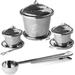 WBTAYB Premium Tea Infuser Set - Deluxe Combo Kit of 1 Single Cup 1 Medium 1 Large Infuser Drip Trays and with Bag Clip - Reusable Stainless Steel Strainers and Steepers for Loose Leaf Teas