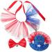 1 set of Fourth of July Pet Cat Dog Costume Pet Patriotic Hat Pet Tutu Skirt Bow Tie