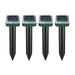 4PCS Solar Mole Repellent Stakes Solar Powered Ultrasonic Gopher Deterrent Nailes Waterproof Solar Rodent Voles Gopher Chipmunk Repellent for Lawn Garden Farm Outdoor Use