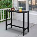 UBesGoo Outdoor Iron Bar Table 40 Rectangle Patio Counter Height Console Table Metal Console Table for Grill Black