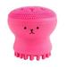 Facial Cleansing Brush Silicone Handheld Face Brush and Massager ï¼ŒCleansing Brush for Deep Cleaning Gentle Exfoliating Skin Massage - rose Red