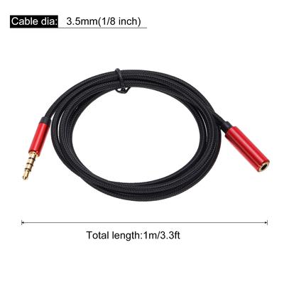 3.5mm Aux Extension Cable Male to Female Audio HiFi Headphone Cord