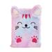 Cartoon Cat Plush Notebook Fluffy Daily Planner Journal Book (Purple)