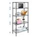 5 Tier Wire Shelving Unit Height Adjustable Wire Shelves with 330 LBS Capacity Metal Storage Rack Organizer for Laundry Kitchen Bathroom Pantry Closet (14 D x 35.5 W x 71 H Black)