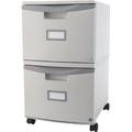 Storex Letter & Legal Plastic 2-Drawer Mobile File Cabinet - Gray