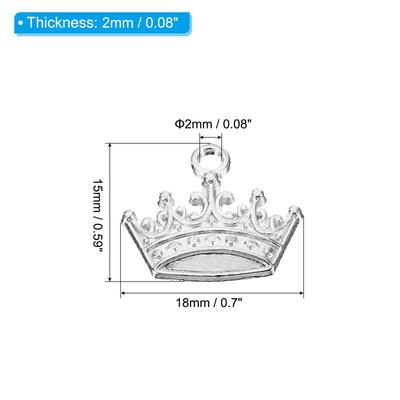 18mm Metal Pendants Drops, 100 Pack Crown Shape Mini Pendant