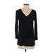MICHAEL Michael Kors 3/4 Sleeve Blouse: Black Color Block Tops - Women's Size X-Small