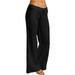 ShomPort Yoga Pants for Women Causal 2023 Wide Leg Palazzo Pants Low Waisted Comfy Fitted Loose Workout Pants (Black)