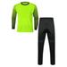 YiZYiF Boys Long Sleeves Padded Goalie Shirt Football Goalkeeper Jersey with Pants Set Soccer Uniform Fluorescent Green 9-10