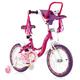 FONIRRA Kids Bike with Doll Bike Seat 16 Toddler Bicycle with Training Wheels for 4-7 Years Old Girls Pink & Purple